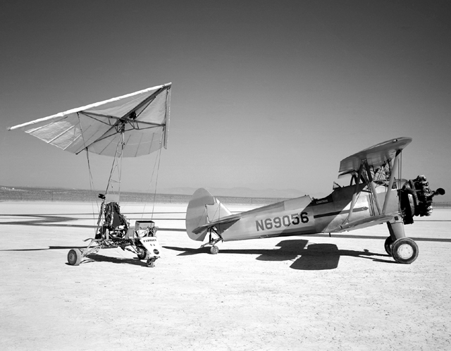 Space History Photo: Paresev 1-A on Lakebed with Tow Plane